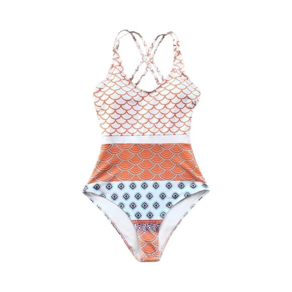 NWT Cupshe Women's Beautiful World Print One Piece Swimsuit.  Large - Picture 2 of 8